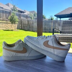 Nike Court Vision Low Sun Club Womens 6 Sail Sanddrift Sneakers